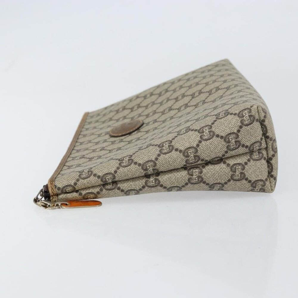 GUCCI GG Plus Supreme Clutch Bag PVC Beige Auth 156830 - Picture 4 of 16